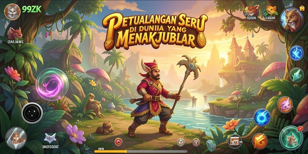 Tangkapan layar 99ZK menampilkan aksi seru dalam eksplorasi petualangan.
