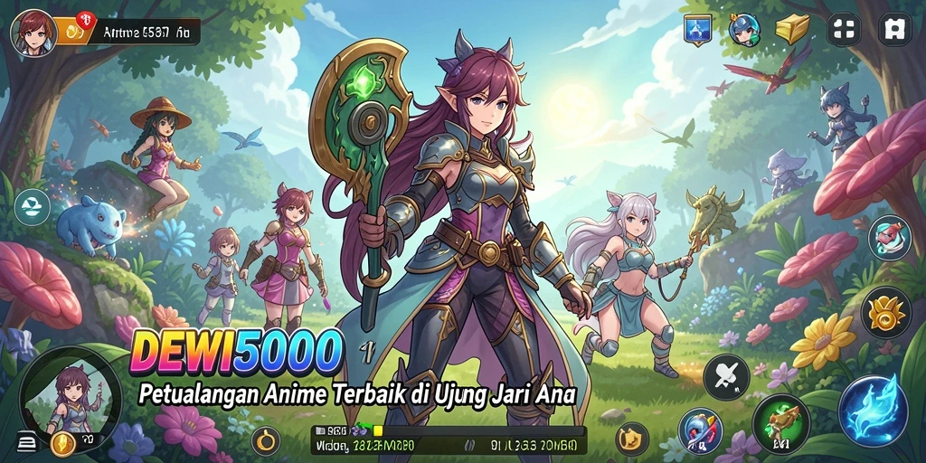 Tangkapan layar gameplay DEWI5000 dengan karakter Anime yang menarik.