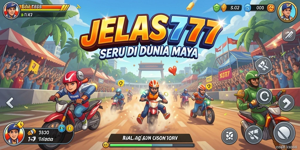 Tampilan seru dalam gameplay balapan JELAS777.