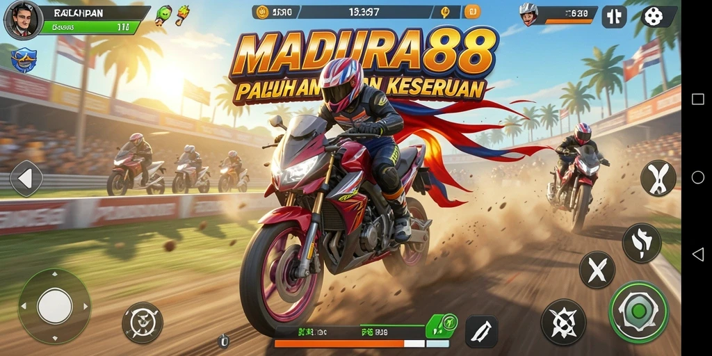 Tampilan mendebarkan dari balapan motor di MADURA88.
