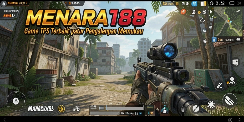 Tampilan aksi seru dalam gameplay MENARA188 dengan karakter dan senjata menarik.